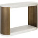 Cavette 50 X 32.5 inch White / Antique Brass Outdoor Console Table